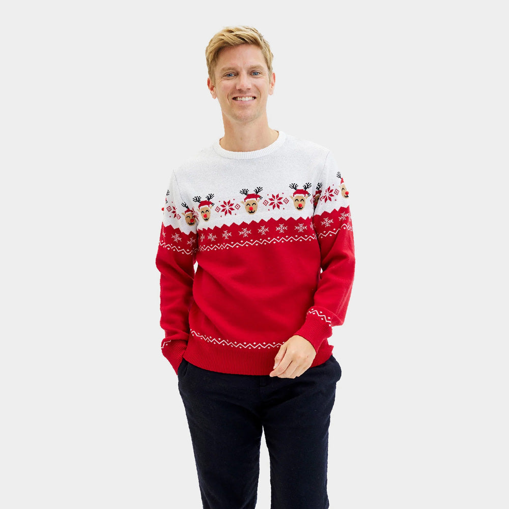Suéter de Navidad para Hombre Reno Adorable