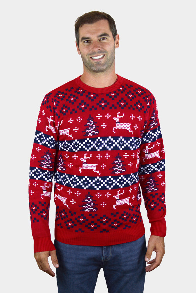 Suéter de Navidad Hombre Rojo Canadá