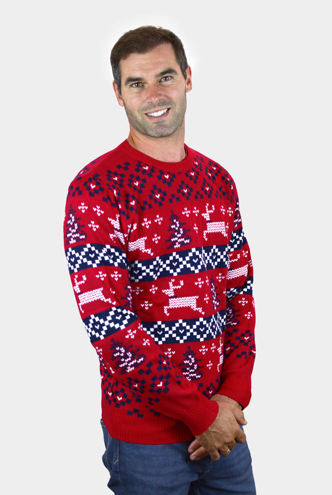 Suéter de Navidad Rojo Canadá para hombre