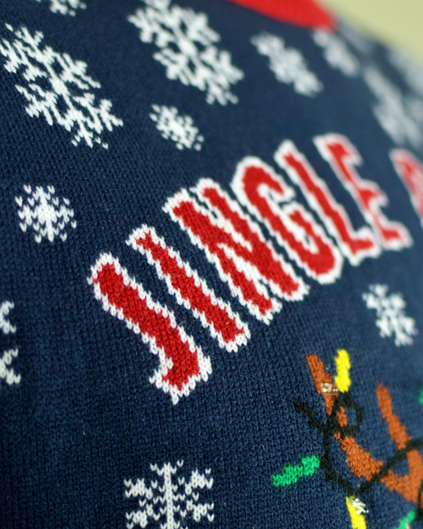 Suéter de Navidad con Luces LED para Hombre Jingle Bells Detalle