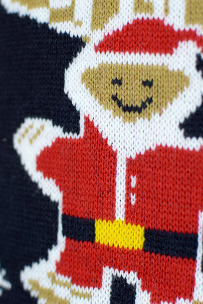 Suéter de Navidad con Luces LED para Niña y Niño Casa Gingerbread Detalle