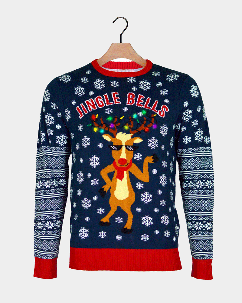 Suéter de Navidad con Luces LED para Niña y Niño Jingle Bells