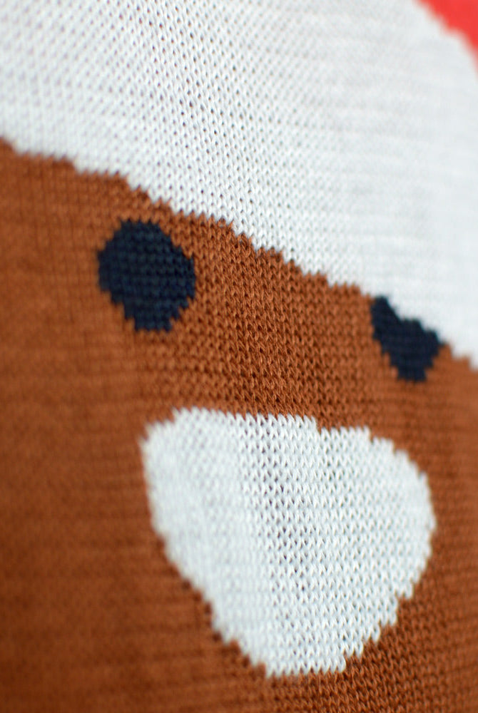 Suéter de Navidad para Mujer Azul Gingerbread detalle