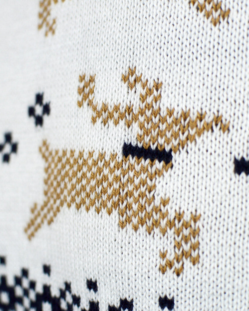 Suéter de Navidad para Niña y Niño Elegante Blanco Alaska renos