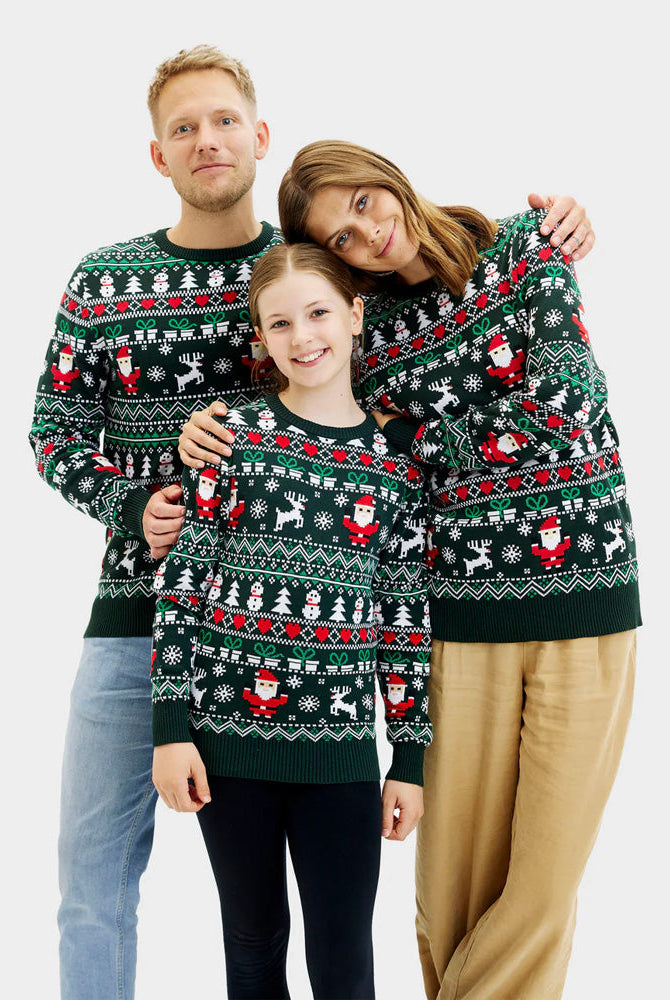 Suéter de Navidad para Mujer Green Christmas Algodón Orgánico Familia