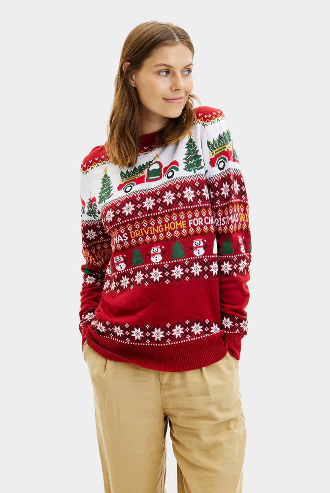 Suéter de Navidad para Mujer Home Driving