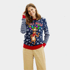 Suéter de Navidad Mujer Luces LED parejas Jingle Bells