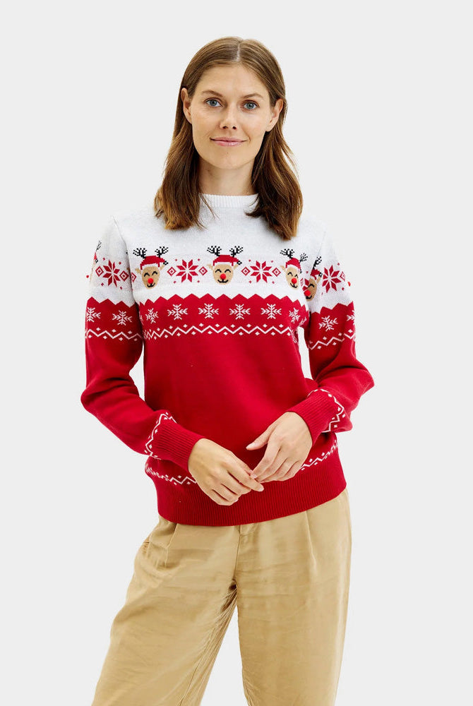 Suéter de Navidad para Mujer Reno Adorable