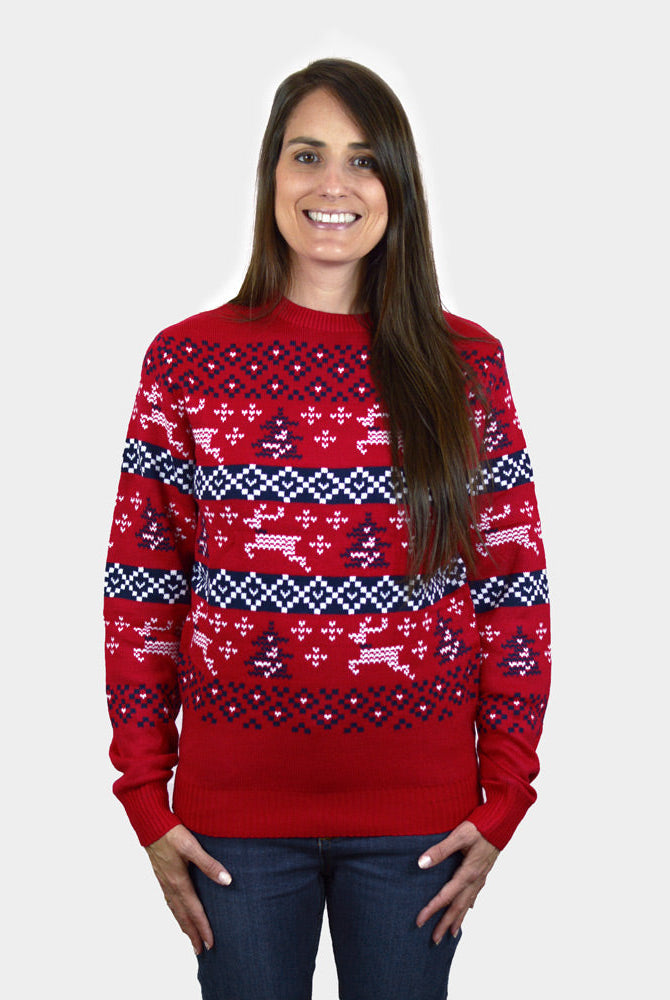 Suéter de Navidad Mujer Rojo Canadá