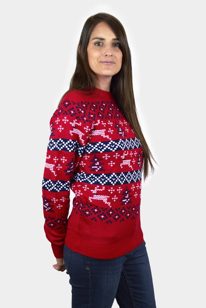 Suéter de Navidad Rojo Canadá para mujer