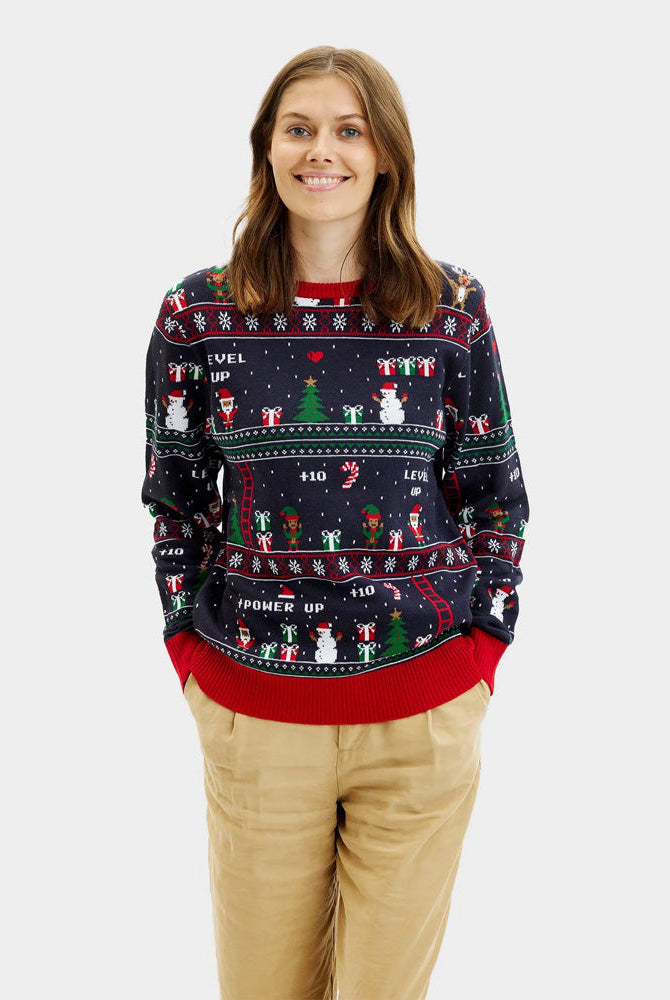 Suéter de Navidad para Mujer Vintage Gaming