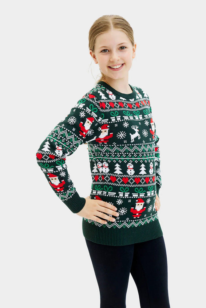 Suéter de Navidad para Niña Green Christmas Algodón Orgánico