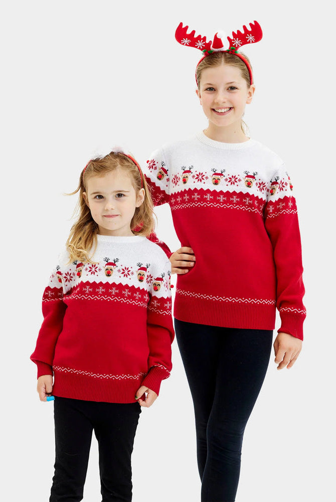Suéter de Navidad para Niña Reno Adorable