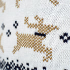 Suéter de Navidad para Hombre Elegante Blanco Alaska renos