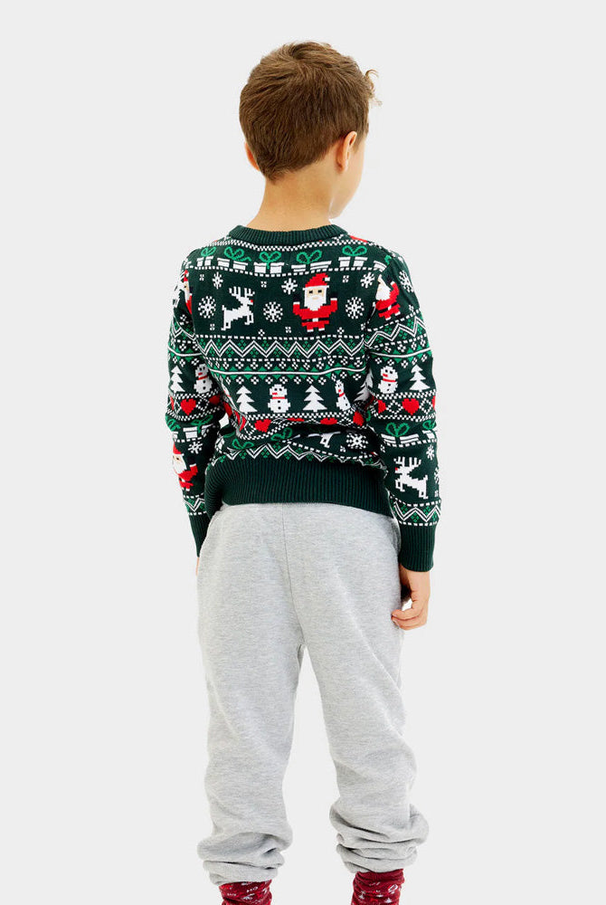 Suéter de Navidad para Nino y Niña Christmas Algodón Orgánico Green