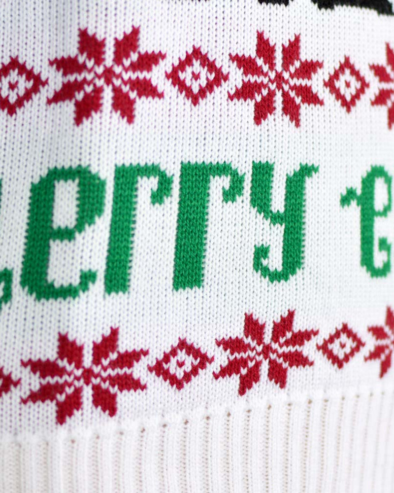 sueter de Navidad Azul Claro Reno y Papá Noel