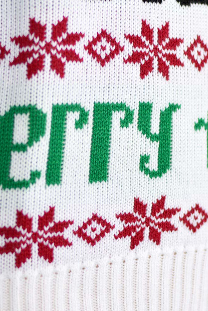 sueter de Navidad Azul Claro Reno y Papá Noel