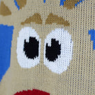 Suéter de Navidad para Hombre Azul Claro con Reno y Nieve Detalle