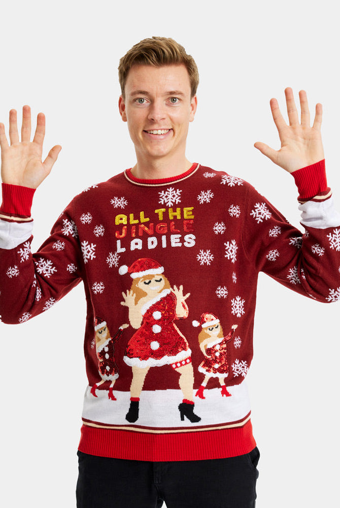 Suéter de Navidad Hombre Jingles Ladies Lentejuelas
