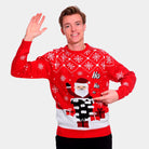 Suéter de Navidad Hombre con Papá Noel Entrando por la Chimenea