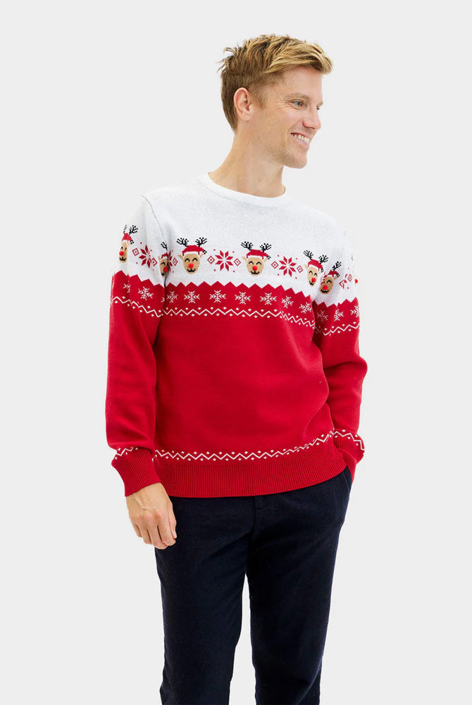 Suéter de Navidad Hombre Reno Adorable