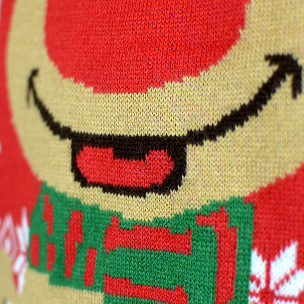 Suéter de Navidad para Hombre Reno con Bufanda Detalle