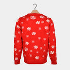 Suéter de Navidad para Hombre Rojo con Santa Claus y Reno Saludando Espalda