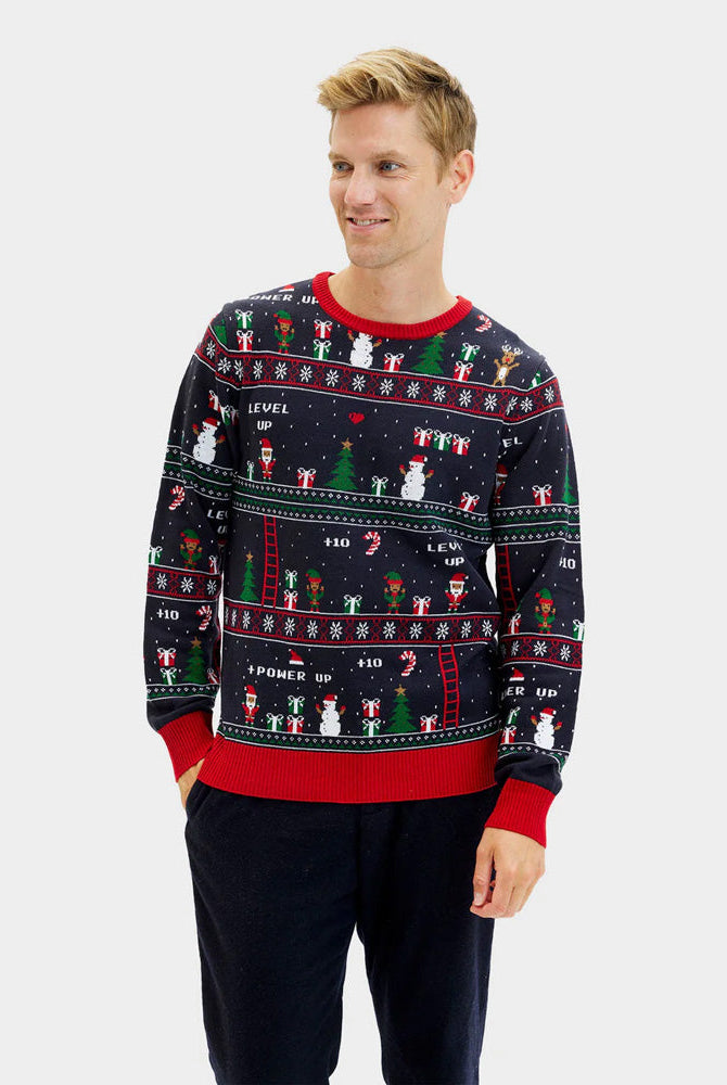 Suéter de Navidad Hombre Vintage Gaming