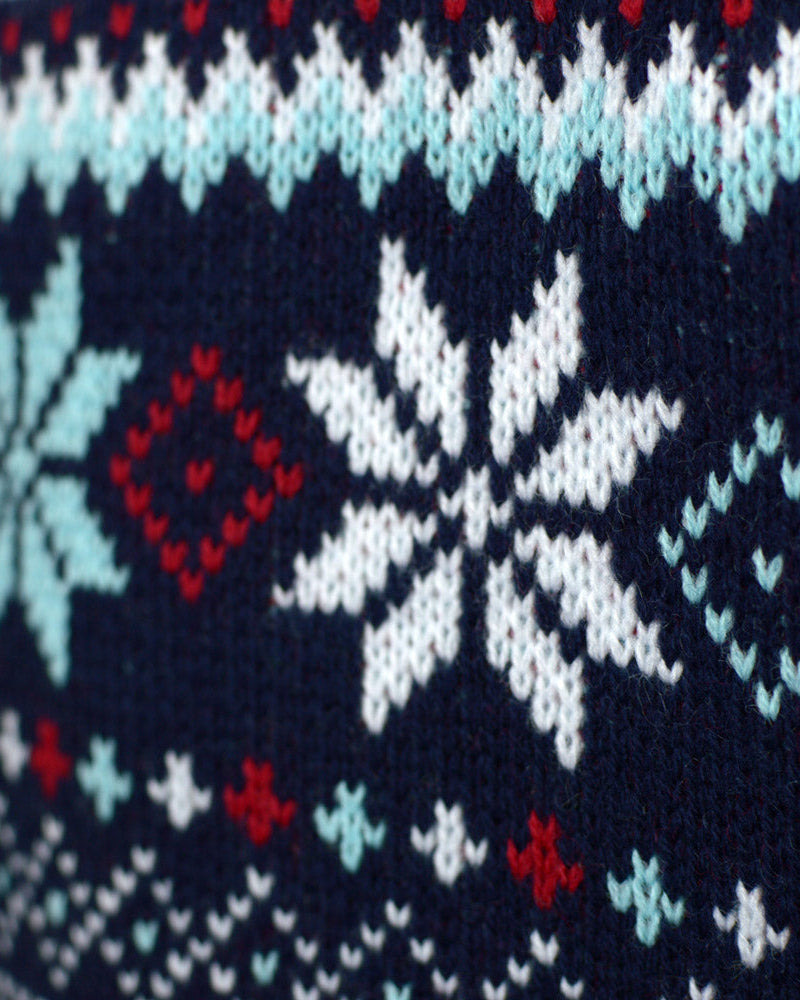 Suéter de Navidad para Mujer Azul Merry Christmas Detalle Nieve