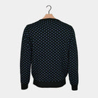 Suéter de Navidad para Mujer Azul Reno con Nariz Roja en 3D Espalda