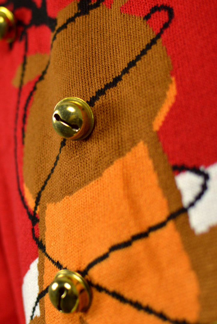 Suéter de Navidad para Mujer Jingle Bells Suck Rojo Cascabeles 3D Detalle Espalda