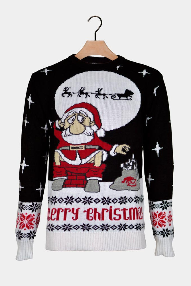 sueter de Navidad para Mujer Santa Descargando