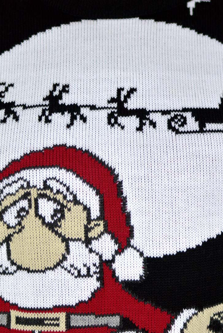 sueter de Navidad para Mujer Santa Descargando Detalle