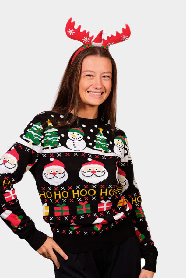 Suéter de Navidad Mujer Santa, Regalos y Muñecos Algodón Orgánico