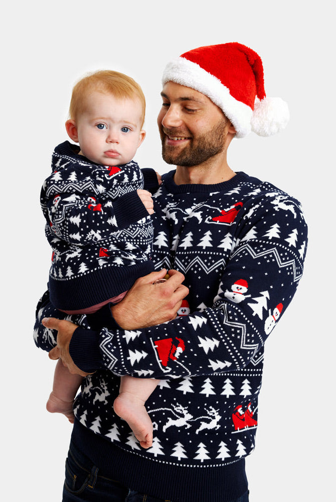 Suéter de Navidad para Niños con Árboles, Muñecos y Papá Noel Algodón Orgánico familia