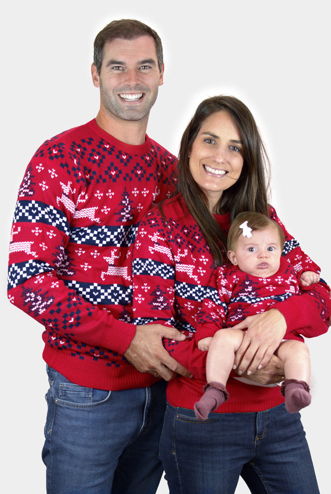 Suéter de Navidad para Niña y Niño Rojo Canadá familia