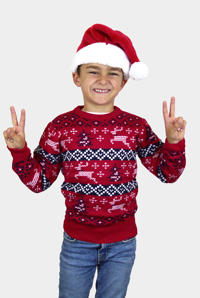 Suéter de Navidad para Niño Rojo Canadá