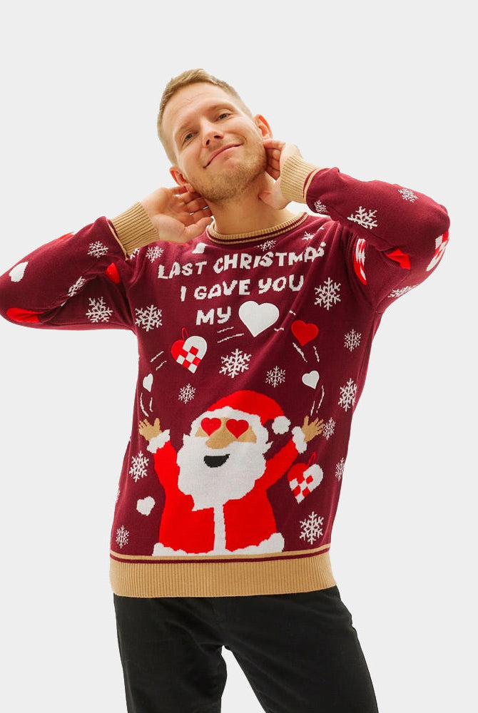 Suéter de Navidad Parejas Last Christmas I gave you my Heart hombre