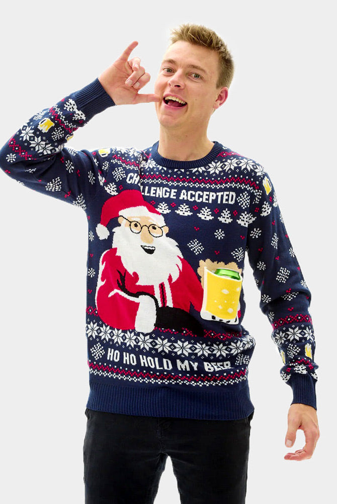 Suéter de Navidad Parejas Beer Pocket 3Dhombre