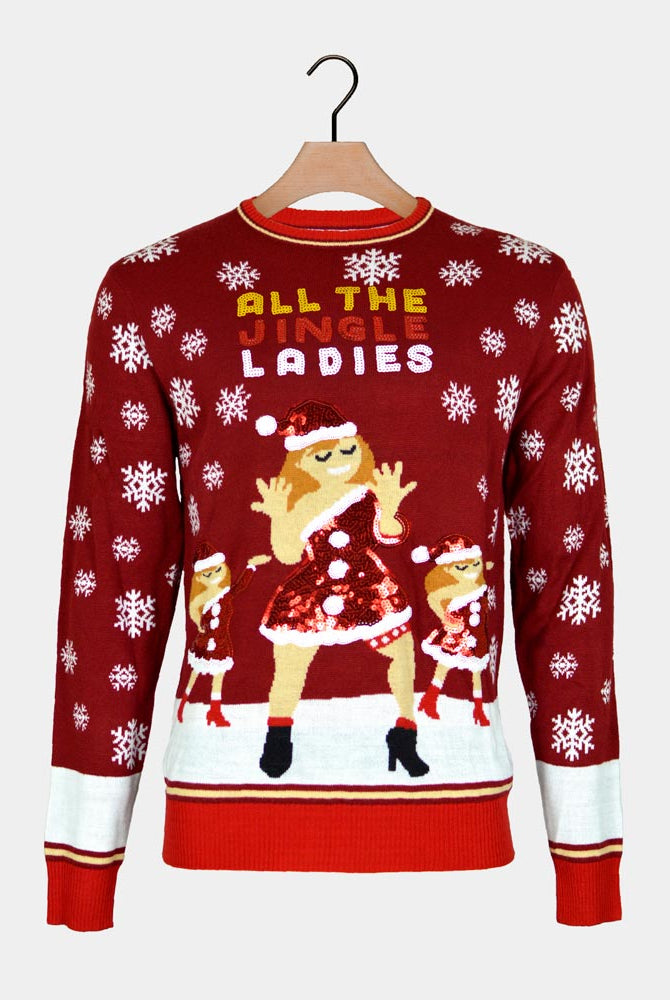 Suéter de Navidad Parejas Jingles Ladies Lentejuelas