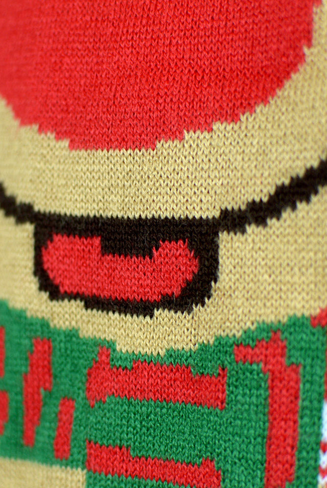 Suéter de Navidad parejas Reno Rojo con Bufanda