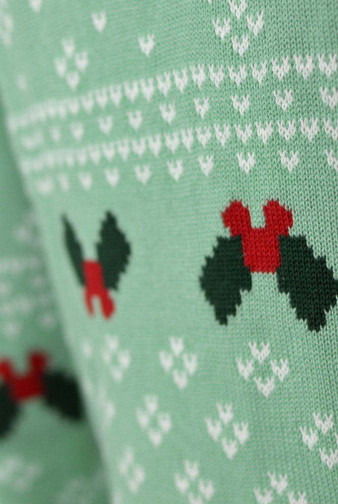 Suéter de Navidad Parejas Verde Sweet Christmas Detalle
