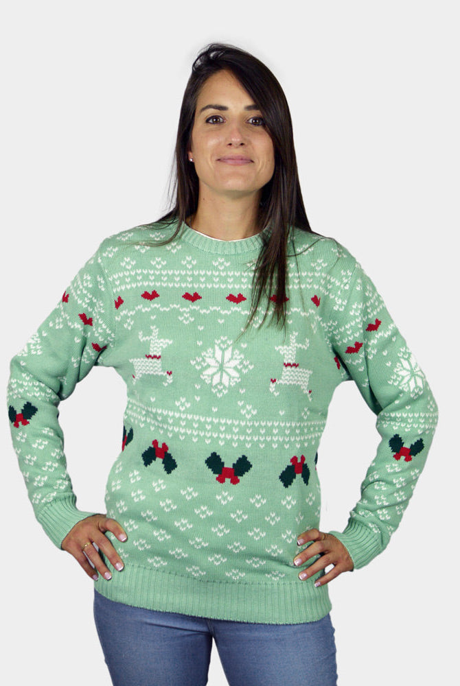 Suéter de Navidad Parejas Verde Sweet Christmas Mujer