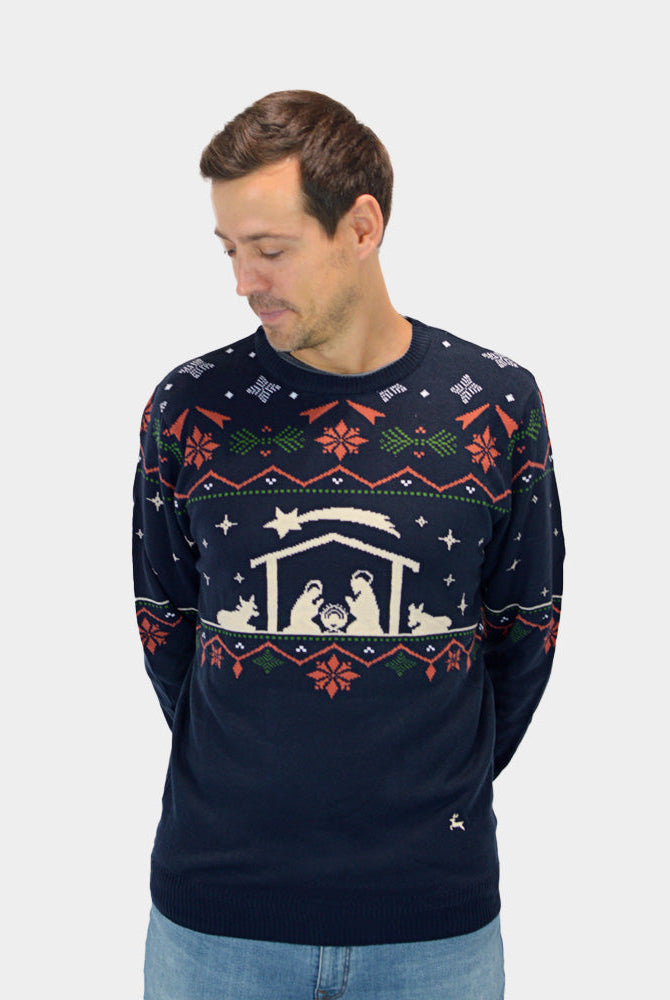 Suéter de Navidad Hombre Portal de Belén