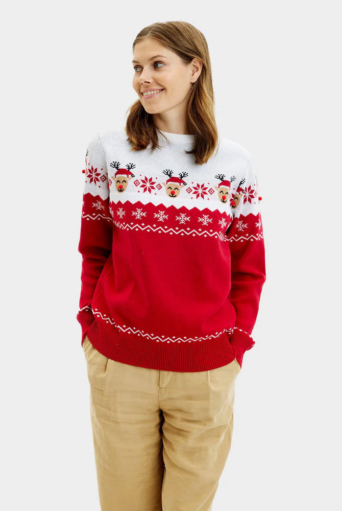 Suéter de Navidad Mujer Reno Adorable