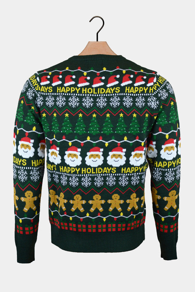 Suéter de Navidad Happy Hombre Verde Holidays