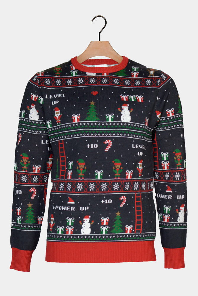 Vintage Gaming Suéter de Navidad para Hombre