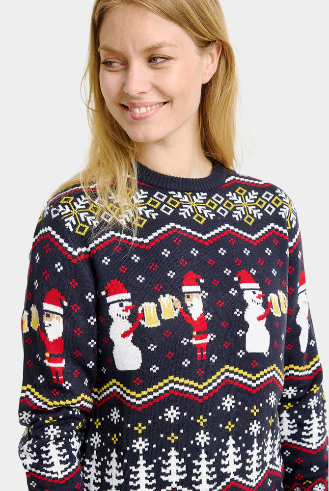 Mujer Suéter de Navidad de Pareja Cheers Santa