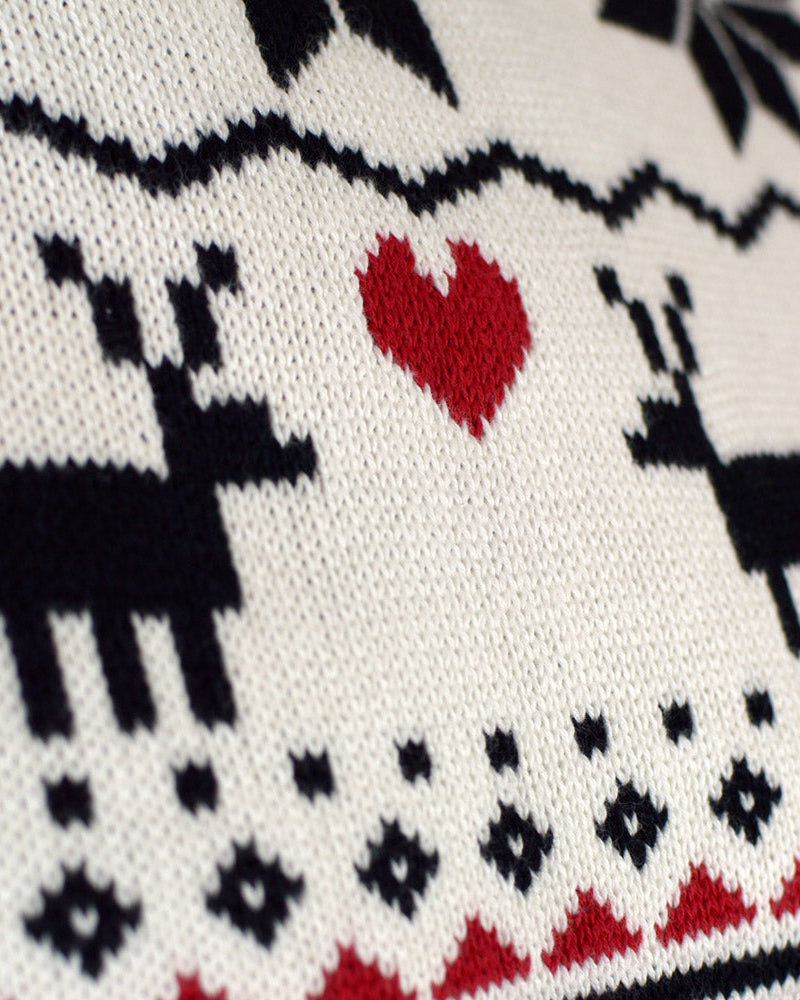 Suéter de Navidad cuello alto Hombre Beige Algodón Orgánico Elegante