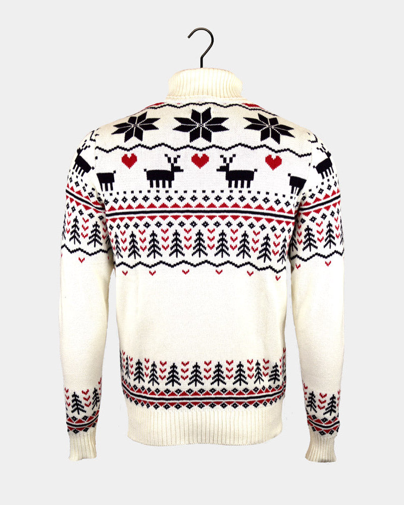 Suéter de Navidad Algodón Orgánico cuello alto Mujer Elegante Beige